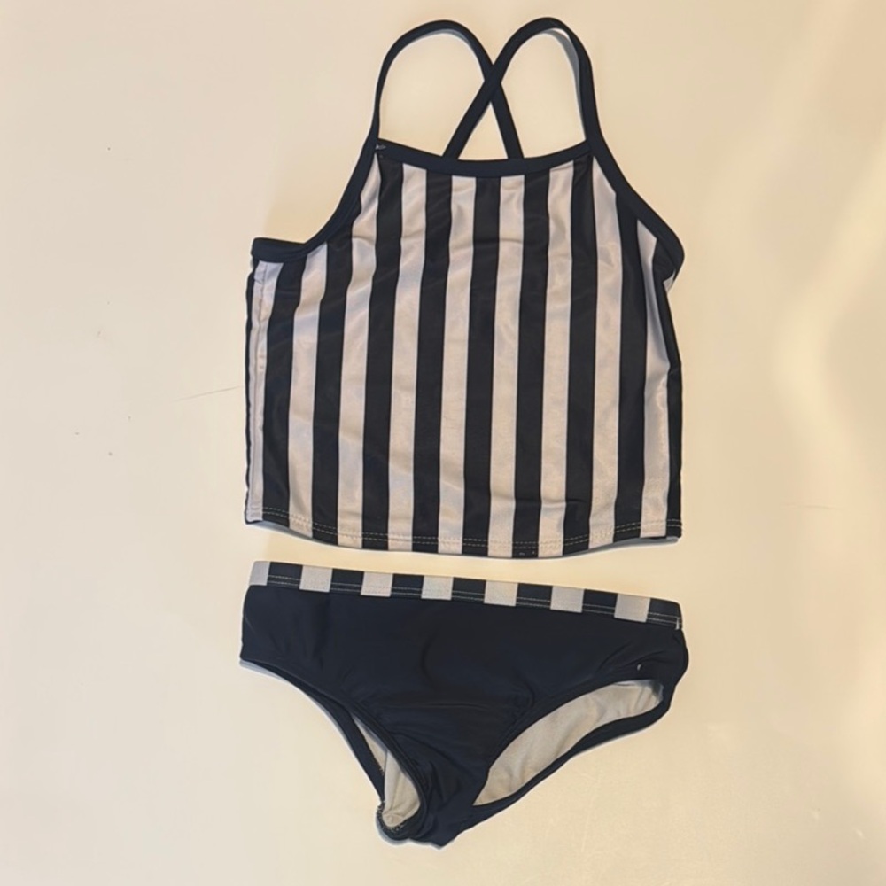 Wonder Nation Navy and White Striped Kids Bikini